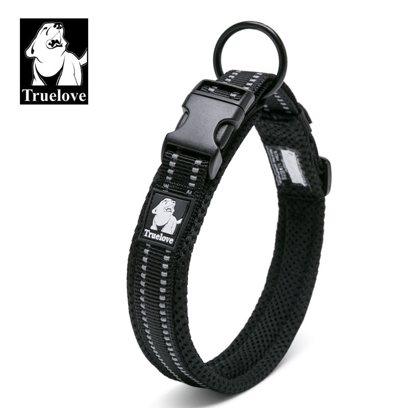 Truelove Pet Dog Collar Traction Adjustable Reflective Breathable Soft Mesh Foreign Trade Cross-border Amazon