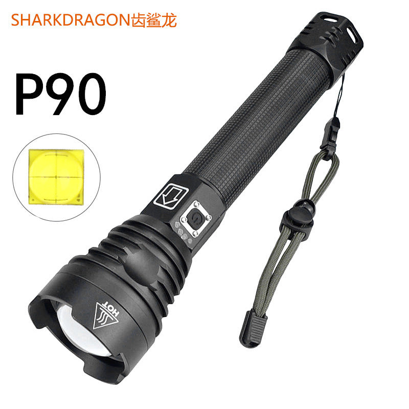 Cross-border P70 high-intensity flashlight outdoor waterproof USB rechargeable telescopic zoom high-power LED flashlight