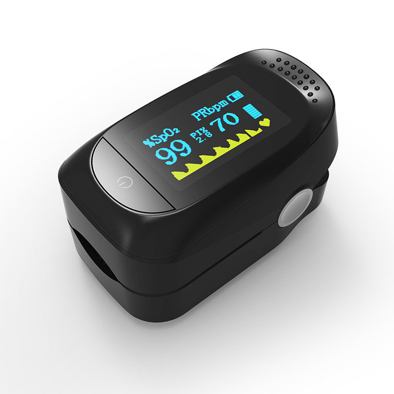 LK87 Spot Finger Clip Heart Rate Meter Fingertip Blood Oxygen Saturation Monitor Pulse Black Gem Oximeter