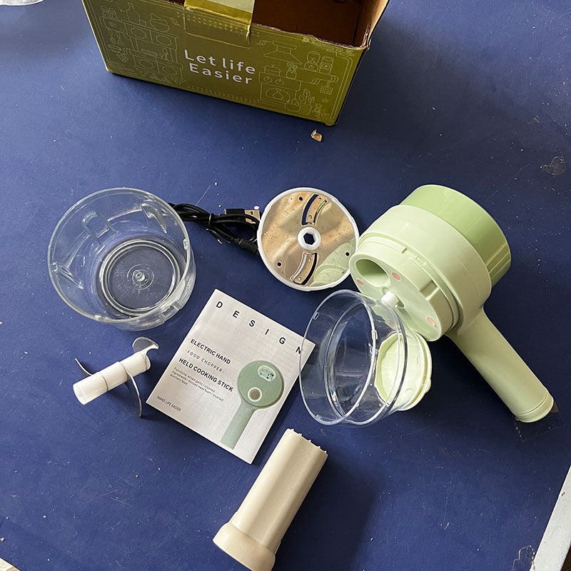 Wireless electric garlic chopping tool, garlic mashing tool, potato slices, shredded garlic, automatic pressing and gatling garlic stirrer