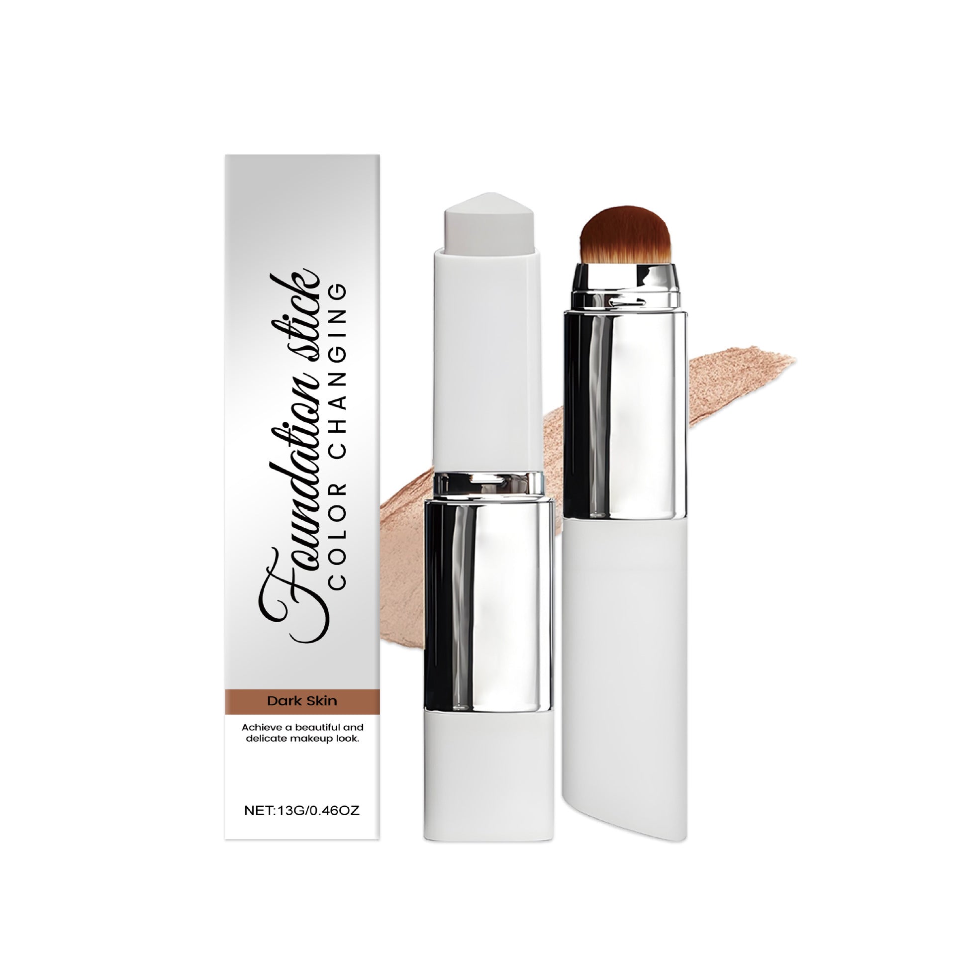 Cross-border 2-in-1 color-changing foundation stick, lightweight, moisturizing, hydrating, skin-nourishing, matte, non-caking, everyday foundation stick.