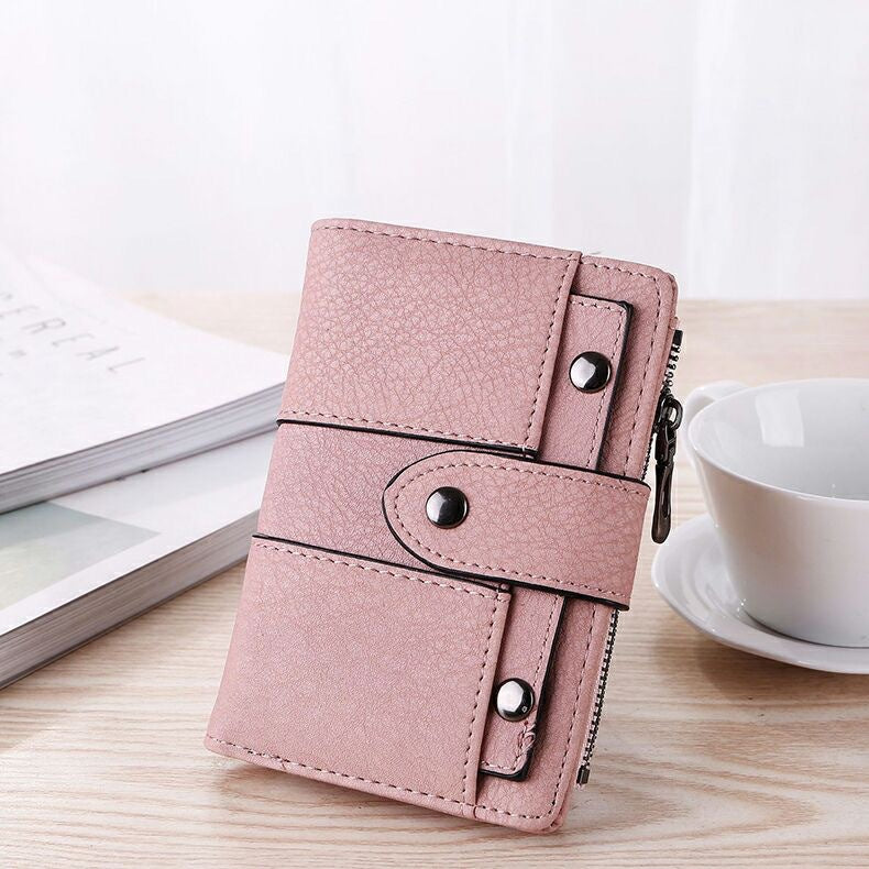 Manufacturers wholesale wallet women short coin purse new style Japanese and Korean small fresh multifunctional card holder buckle women's wallet