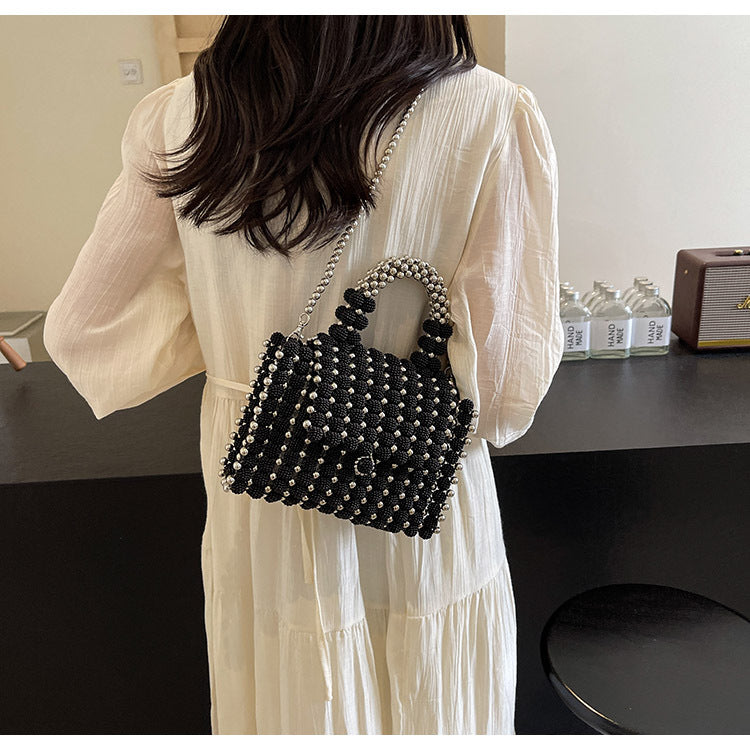European and American fashion beaded handbags for women new cross-border high-quality hand-woven shoulder messenger bag