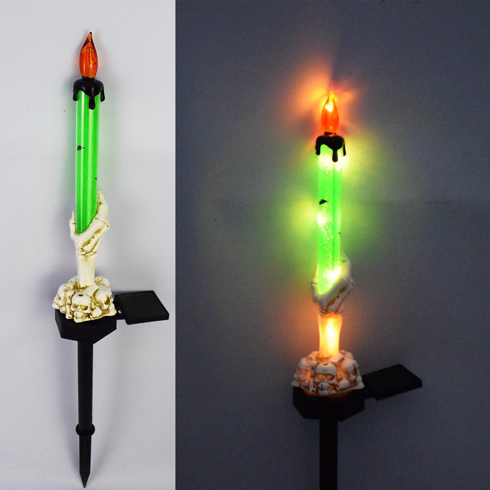 New solar outdoor courtyard Halloween pumpkin lantern resin craft garden ghost festival atmosphere decoration ground plug