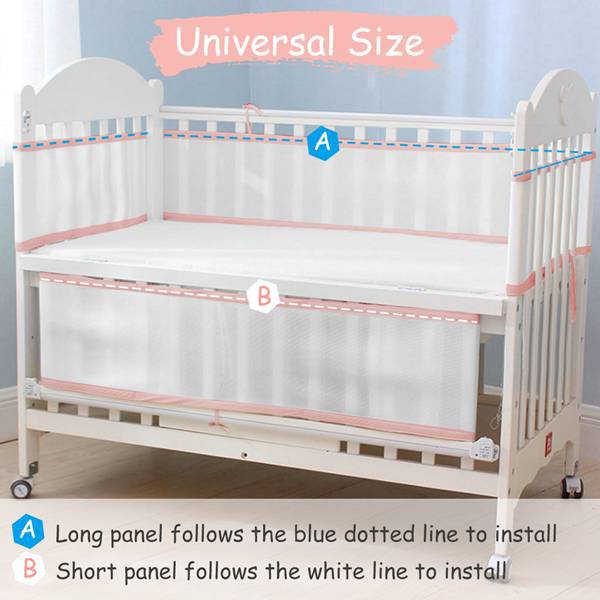 4 baby crib guardrails summer breathable skin-friendly sandwich lengthened heightened