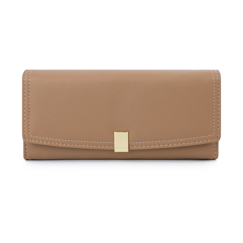 Tailian's new dark Korean wallet, long three-fold ladies' high-end foreign trade, clutch bag purse
