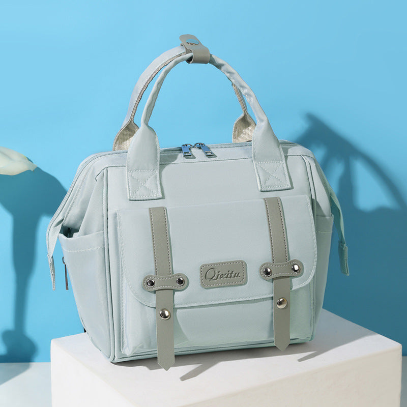Fashionable mini mommy bag, portable shoulder bag, built-in insulation compartment, large capacity, multifunctional mother and baby bag