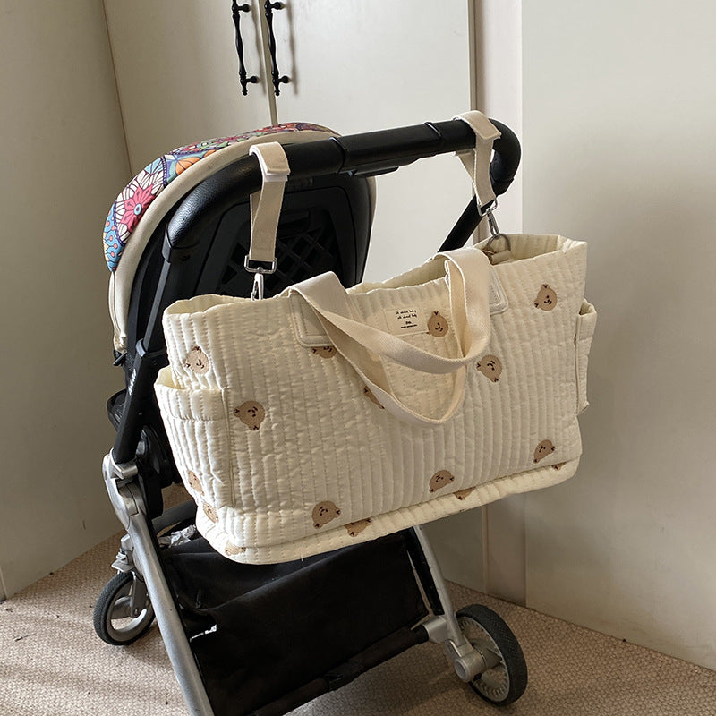Mommy bag high quality Korean style full embroidery large capacity crossbody mother and baby bag for going out large capacity tote mommy bag