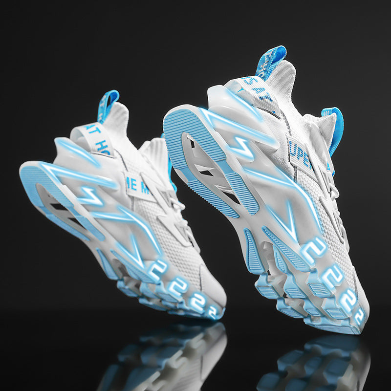 Sports men's black autumn and winter running shoes ultra-light shock-absorbing running mesh shoes casual autumn blade sports trendy shoes
