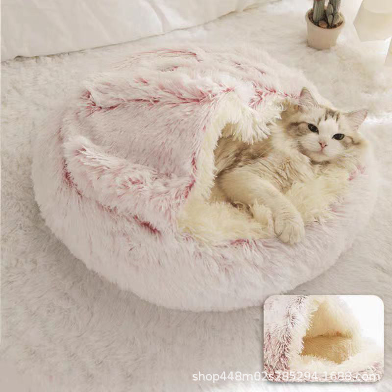 Cat bed winter warm pet cat house quilt four seasons universal dog bed semi-enclosed autumn and winter pet warm supplies
