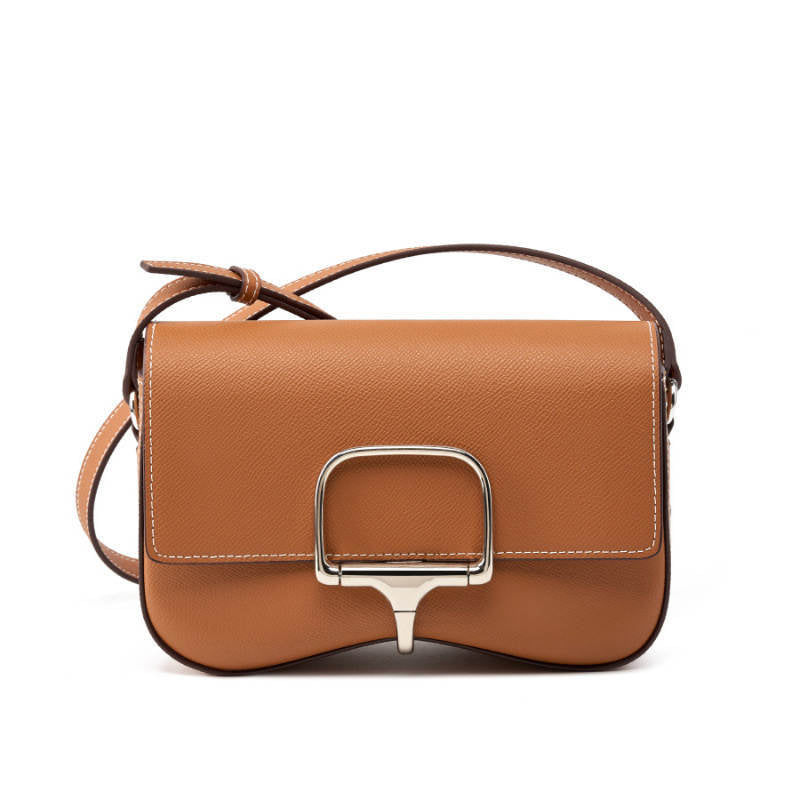 Cross-border hot selling 2025 new style all-match high-end light luxury genuine leather women's bag shoulder crossbody saddle bag women