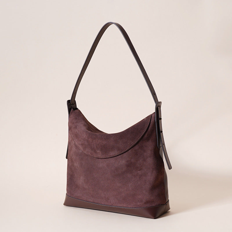 Spring and summer women's bag large capacity shoulder bag women 2025 new retro commuter shoulder bag frosted crossbody tote bag trend