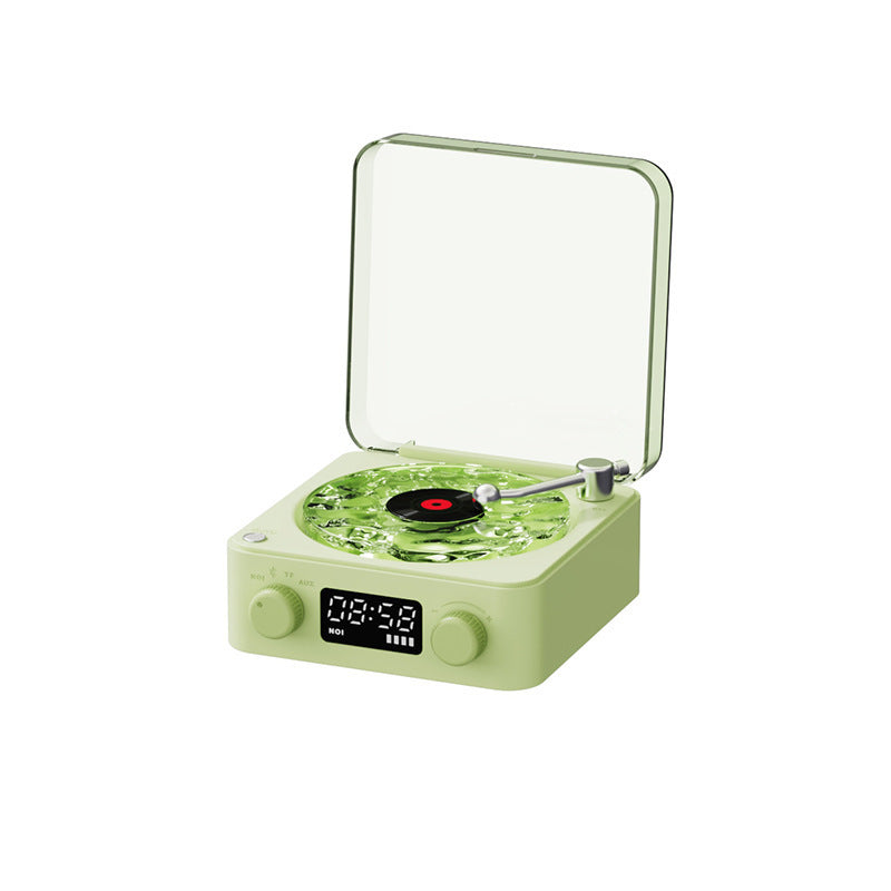 Retro listening to the sea vinyl wireless Bluetooth speaker alarm clock small record player high-quality female and male birthday gift audio