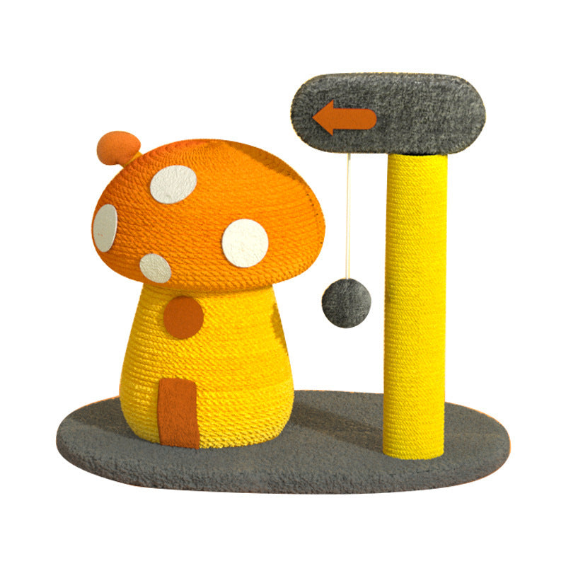 Mushroom House Cat Scratching Board Sisal Cat Scratching Post Durable and Stable Cat Jumping Platform Cat Claw Grinding Relief Toy Manufacturer Wholesale