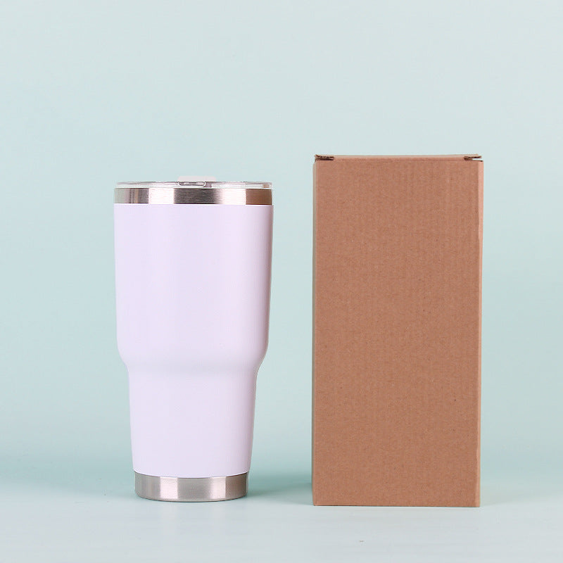 30oz car mug, ice beer mug, 304 stainless steel color insulation mug, gift mug, plastic spray mug wholesale