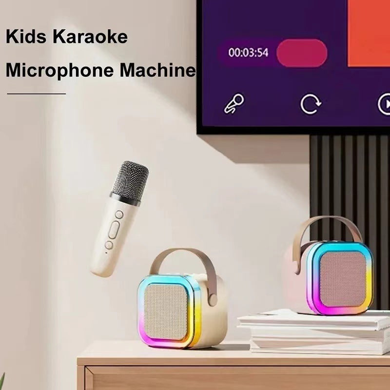 Cross-border hot-selling K12 Bluetooth audio and microphone all-in-one portable outdoor home live karaoke microphone small speaker