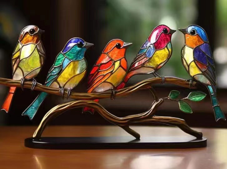 New colorful bird home decoration ornaments Bird metal home decorations
