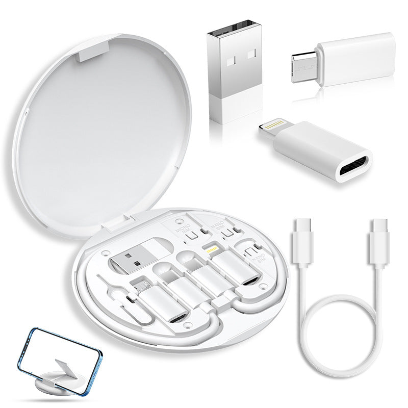 portable magnetic fast charging data cable foldable portable three-in-one universal box typec charging cable