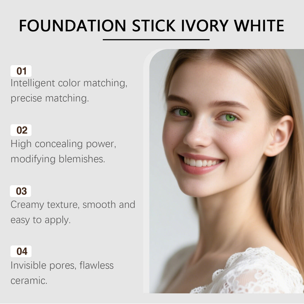 Cross-border 2-in-1 color-changing foundation stick, lightweight, moisturizing, hydrating, skin-nourishing, matte, non-caking, everyday foundation stick.
