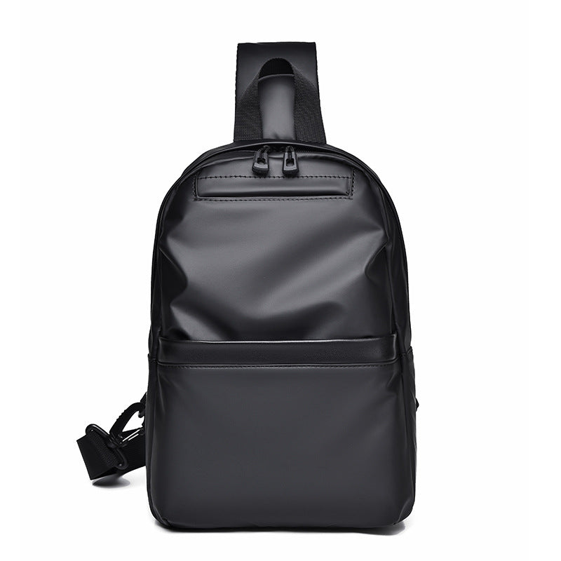 New men's sports and leisure chest bag waterproof leather membrane shoulder bag chest bag men's multi-function messenger bag chest bag