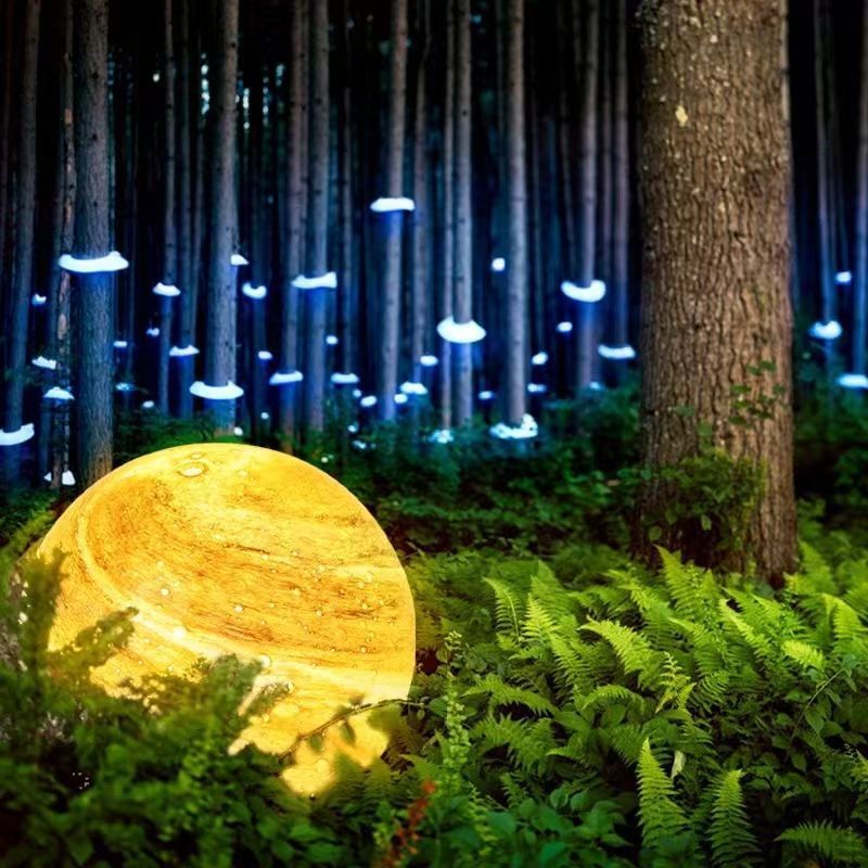 Outdoor planet waterproof lawn light courtyard landscape villa light spherical light plug-in light outdoor solar lawn light