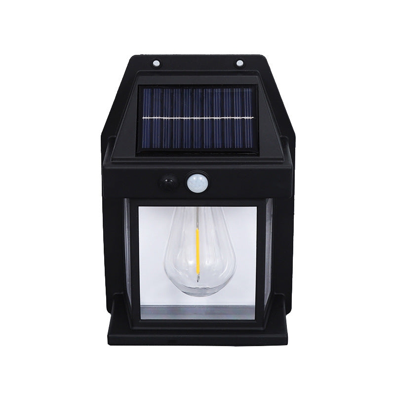 Solar charging wall lamp outdoor induction lamp waterproof tungsten lamp modern simple villa garden lamp garden lamp