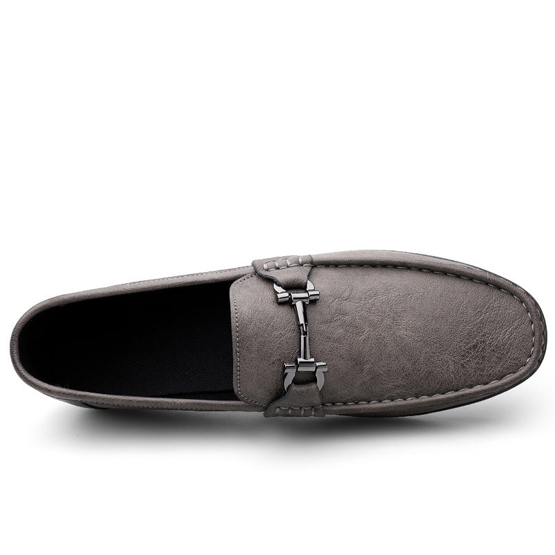 Cross-border spring new slip-on casual moccasins leather shoes lazy shoes leather men's shoes slip-on men's small leather shoes