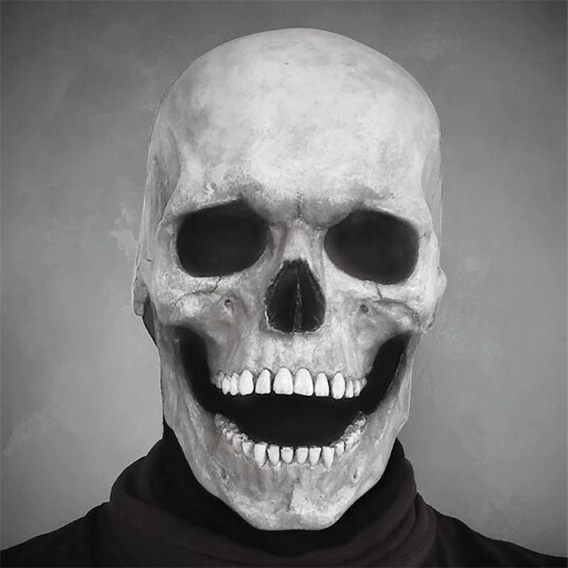 Cross-border Independent Station New Halloween Horror Adult Skull Movable Mouth Mask Manufacturer Source