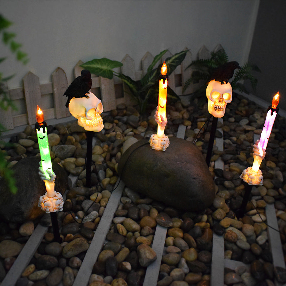 New solar outdoor courtyard Halloween pumpkin lantern resin craft garden ghost festival atmosphere decoration ground plug