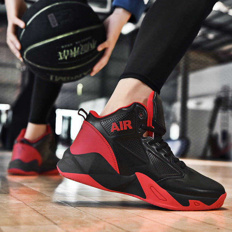 Men's summer new shoes men's youth large size white mesh breathable ball shoes high top basketball sports trendy shoes