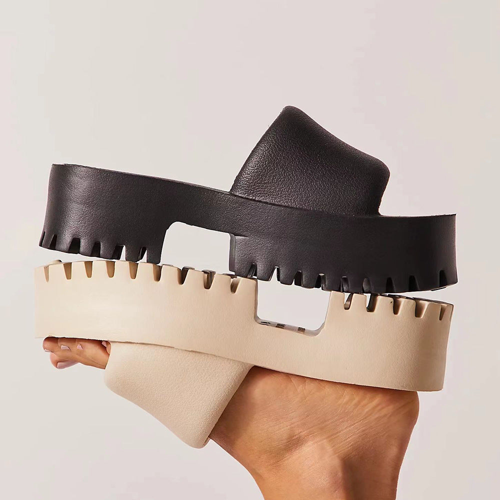 Women's slippers new style outer wear thick sole super high heel European and American ins trendy fashion net red EVA cool casual one-word large size