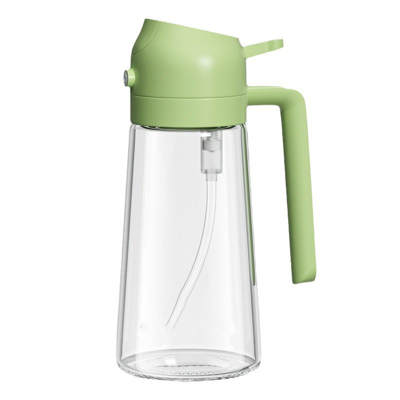 Multifunctional glass oil sprayer for household food grade spray and pour, two-in-one, large capacity, press oiler for wholesale