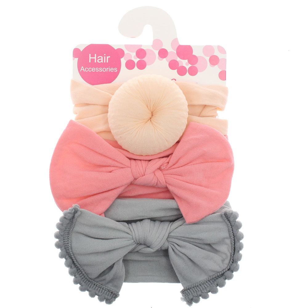 Foreign trade hot selling children's hair band baby ball bow soft elastic nylon headband head ornament baby hair accessories