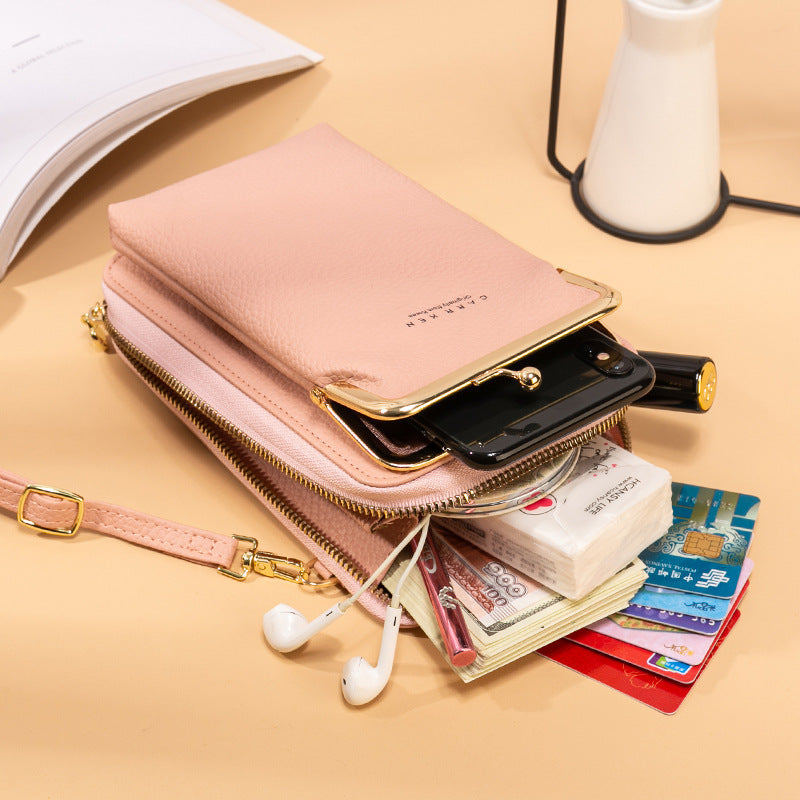 Mobile phone bag women's crossbody 2025 new simple large capacity card bag wallet integrated bag mini stylish small bag trend