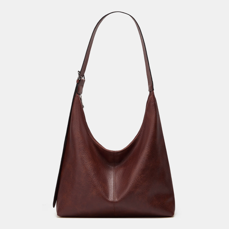 Commuter retro classic large capacity tote bag new student PU texture all-match shoulder crossbody bag ladies bag