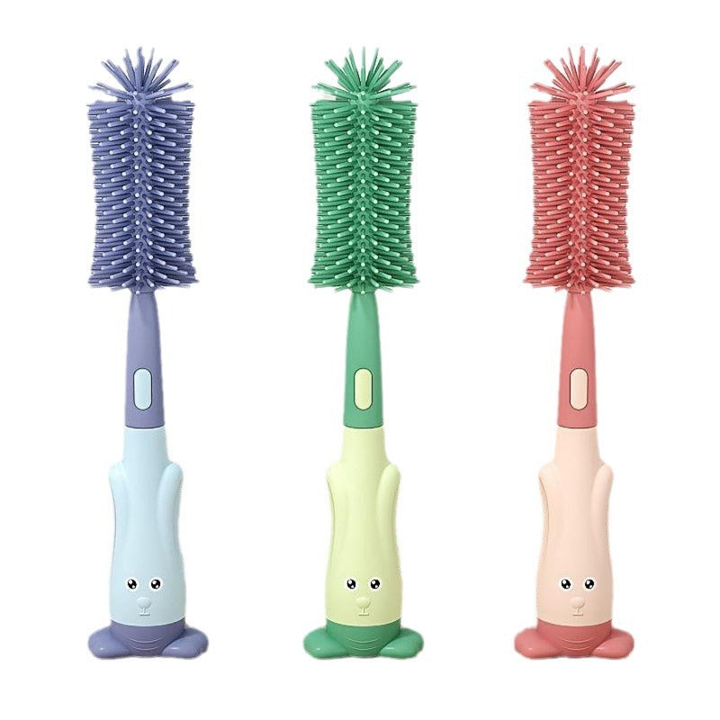 Baby Silicone Bottle Brush Set Three-in-One Straw Brush Multi-function Cleaning Brush Portable Pacifier Brush