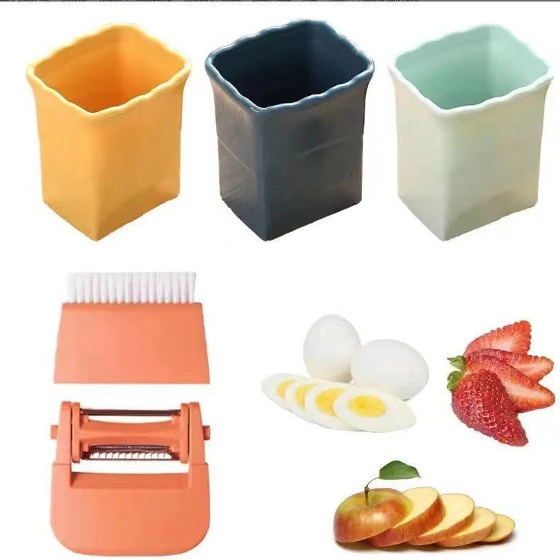 Fruit platter slicer pressing stainless steel strawberry banana kiwi splitter baby food fruit cutter