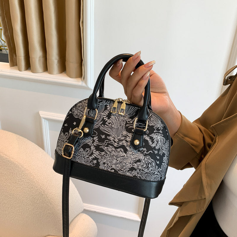 Women's simple summer commuter bag 2025 shell handbag new crossbody fashion shoulder bag embroidered women's bag