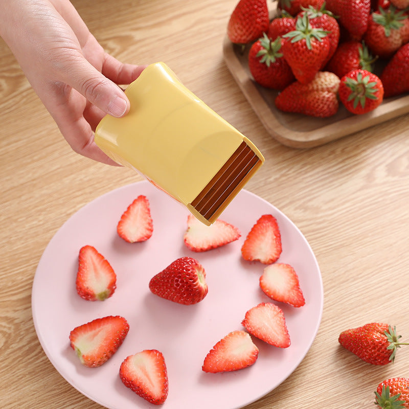 Fruit platter slicer pressing stainless steel strawberry banana kiwi splitter baby food fruit cutter