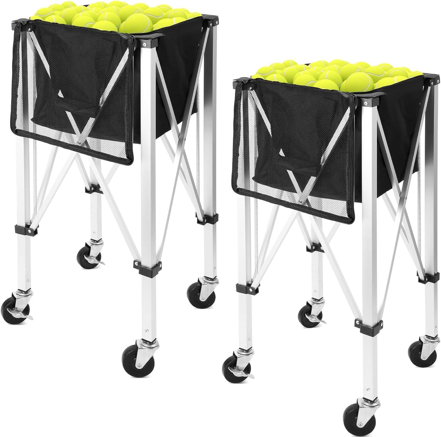 Folding tennis racket aluminum alloy tennis cart portable mobile coach car ball picking basket tennis packaging ball basket