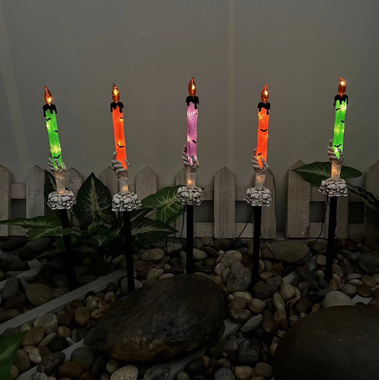 New solar outdoor courtyard Halloween pumpkin lantern resin craft garden ghost festival atmosphere decoration ground plug