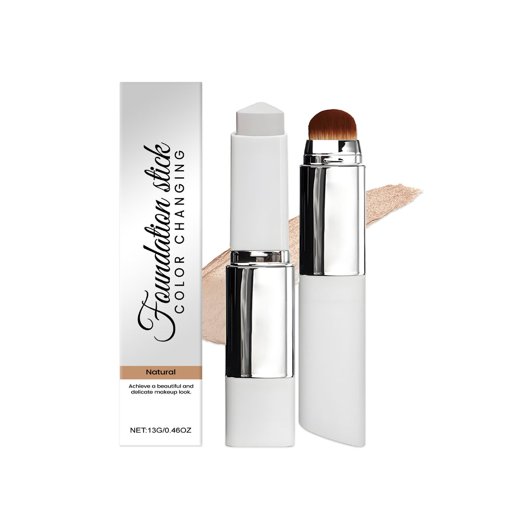 Cross-border 2-in-1 color-changing foundation stick, lightweight, moisturizing, hydrating, skin-nourishing, matte, non-caking, everyday foundation stick.