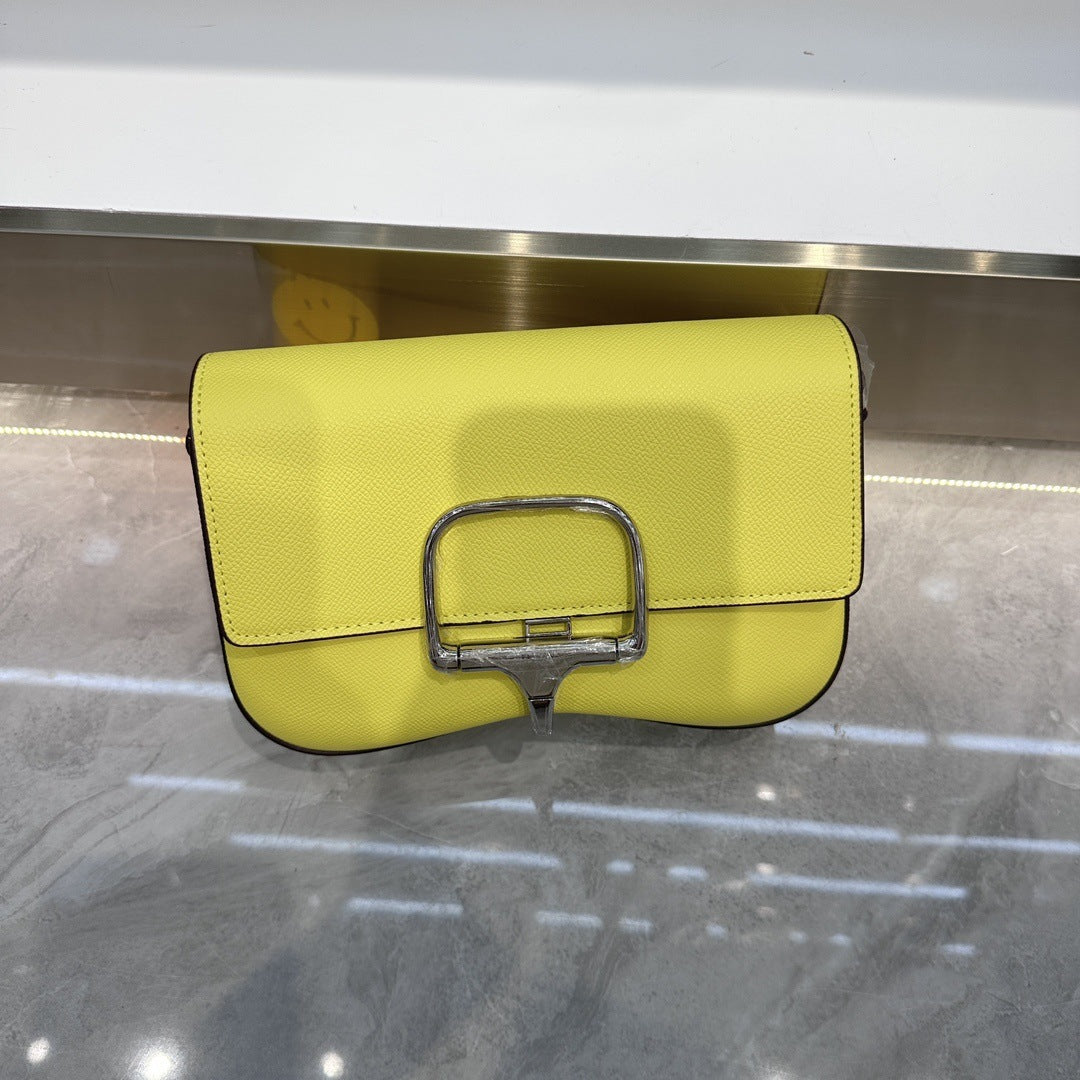 Cross-border hot selling 2025 new style all-match high-end light luxury genuine leather women's bag shoulder crossbody saddle bag women