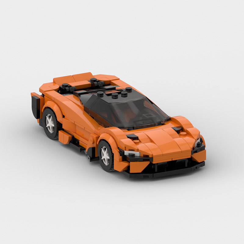 MOC building blocks compatible with Lego creative assembly orange McLaren 765LT sports car model speed series 8-grid car