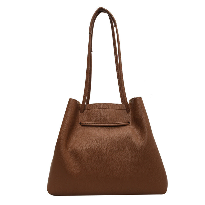 Large capacity bag for women 2025 super hot fashion texture hand-held shoulder bag versatile work commuting armpit tote bag