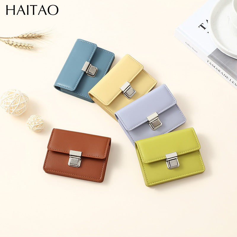 New style wallet, women's short solid color card holder, autumn and winter simple cross-border coin purse source manufacturer