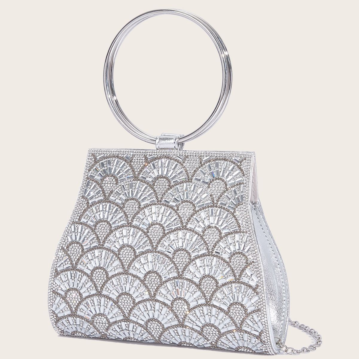 European and American new banquet bag shell high-end evening gift bag diamond wrist ring handbag cross-border e-commerce delivery