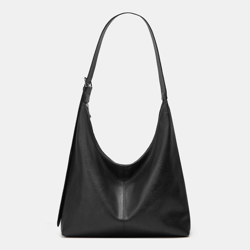 Commuter retro classic large capacity tote bag new student PU texture all-match shoulder crossbody bag ladies bag