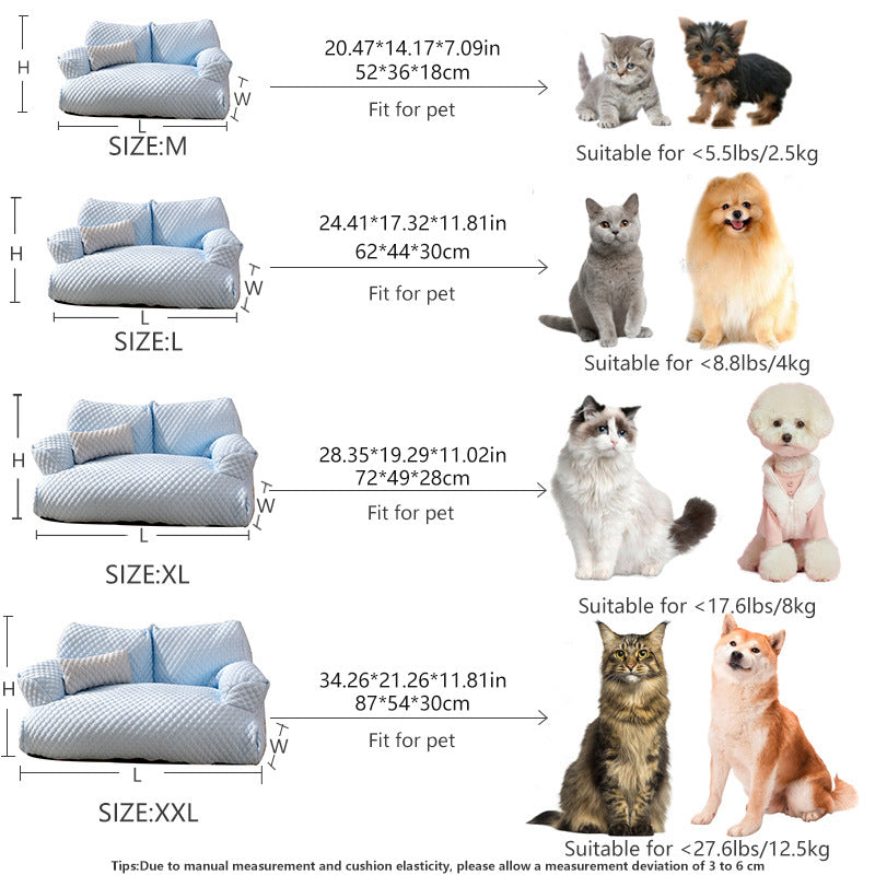 Pet sofa wholesale four seasons universal detachable and washable cat bed dog kennel waterproof breathable ice silk pet supplies cat bed