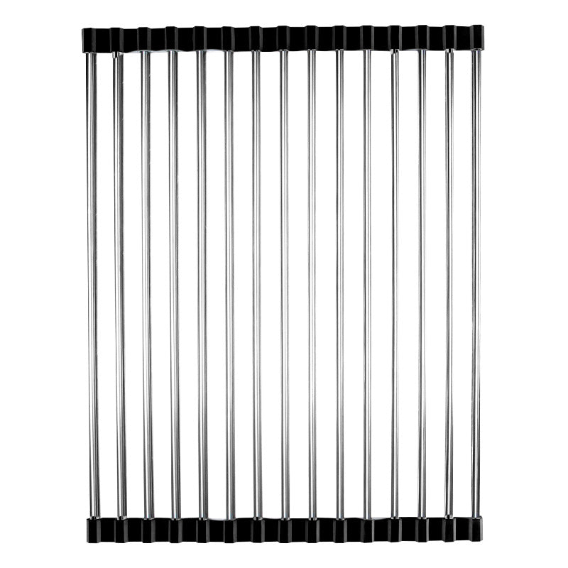 Cross-border stainless steel folding sink drain rack multifunctional silicone roller curtain rack household vegetable washing basin fruit and vegetable drain curtain